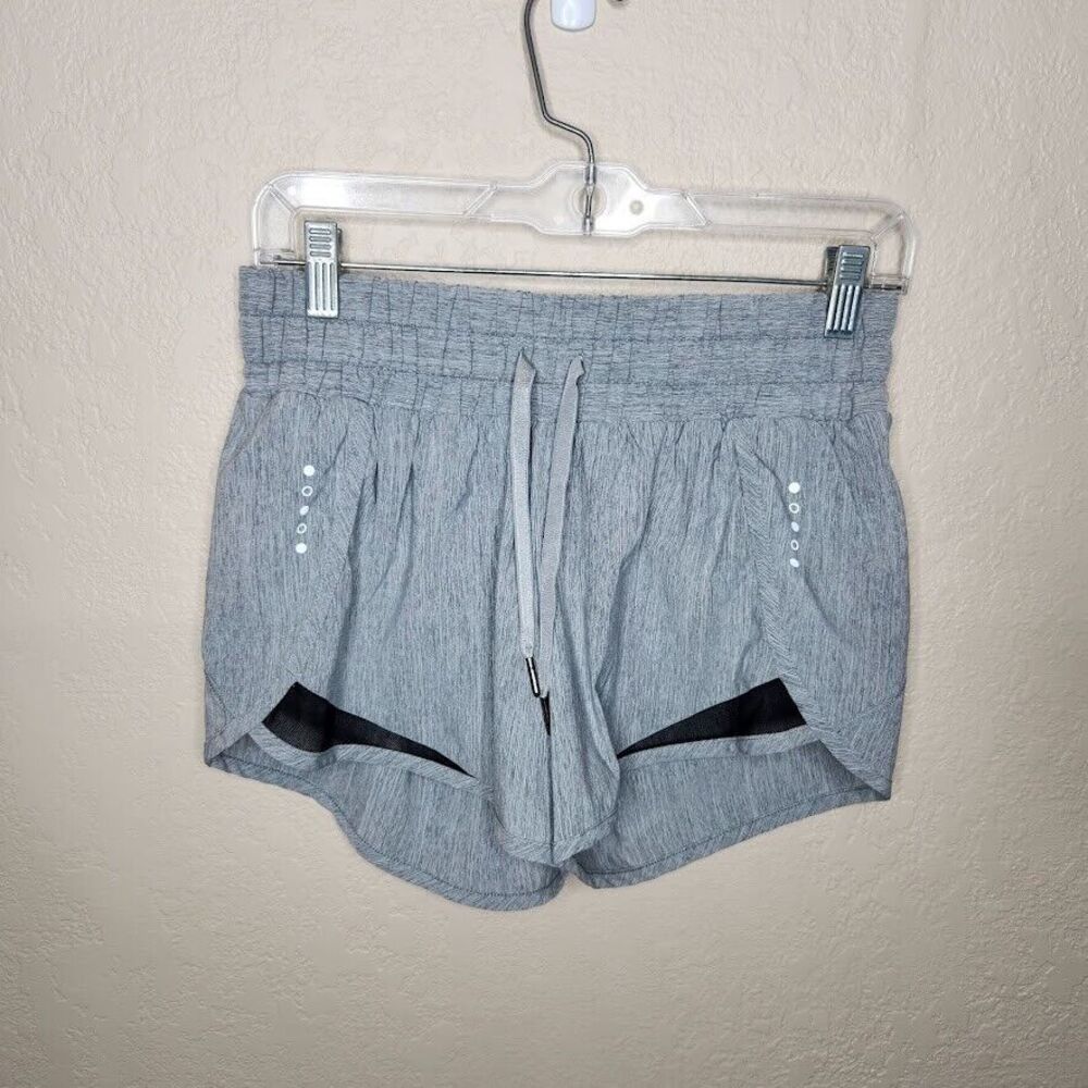 CORE IO Size Small Women Gray Stretch Waist Lined Athletic Gym Running Shorts